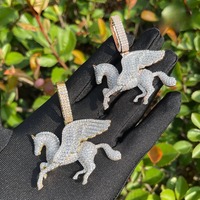 Pendentif Cheval Pégase Ailé en Diamant de Luxe Très Demandé, en Argent Sterling 925, pour Usage Mode, Disponible au Prix d'Usine