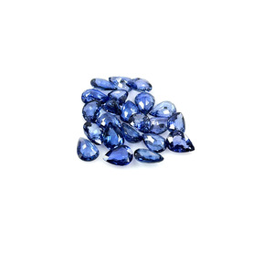 Zafiros azules naturales sin tratar, calibrados en forma de pera de 3x5 mm, piedra preciosa de zafiro azul facetada natural suelta para la fabricación de joyas. - Product Image 3