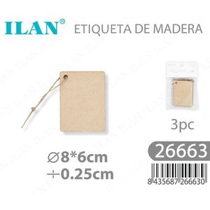 Etichetta in Legno da Appendere Ilan 8x6cm con Cordino per Etichette di Abbigliamento - Product Image 3