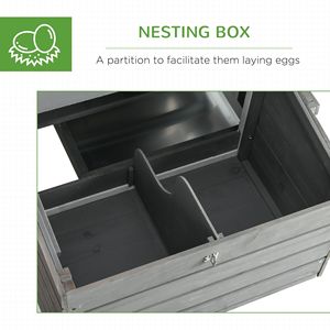 Grande Conigliera Rettangolare in Legno di Abete con Rampe Esterne e Cassette per Nidificazione - Grigia - Product Image 6