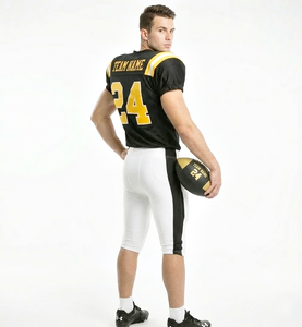 Quick Dry Anti-Bacterial Breathable American Football Uniform Set Black/Yellow Color Combination Premium Quality 100% Polyester - Product Image 2