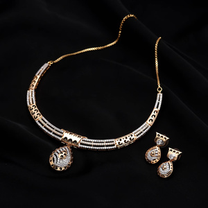 White <b>Ruby</b> Pink Gold IGI Certified <b>Necklace</b> Set Dual Tone Gold <b>Necklace</b> Bridesmaid Wedding Jewelry Indian Bridal Statement Gift - Product Image 2