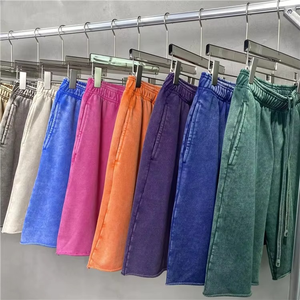 Pantalones Cortos de Mezclilla Vintage para Hombre, 420GSM, Poliéster/Algodón de Alta Densidad, Estilo Urbano, Lavado Ácido, Holgados, Bordados, de Secado Rápido - Product Image 2