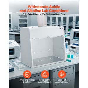 Cappa aspirante da laboratorio canalizzata con area di lavoro 19.69 x 41.54 x 27.56 pollici, luce LED, pre-filtro G1 e attrezzatura di scarico - Product Image 4