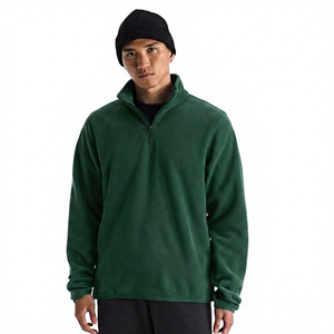 Men's Solid Color Quarter <b>Zip</b> Fleece Pullover Regular Fit Breathable Winter Casual <b>Top</b> Blue - Product Image 5