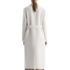 Manteau long en laine blanc uni pour femme, grande taille, qualité supérieure, vente chaude - Product Image 3