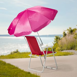 Sedia da Spiaggia Pieghevole Leggera e Portatile con Ombrello per Adulti, Capacità 120 kg, in Tessuto Oxford per Viaggi, Picnic e Concerti - Product Image 5