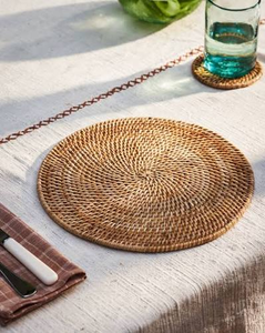Premium Round Rattan <b>Placemat</b> - 25cm 35cm Handcrafted Woven <b>Table</b> Accessory Made in Vietnam - Product Image 2