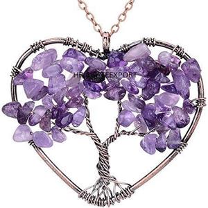 Natural <b>Crystal</b> Quartz Agate Aventurine Handmade Gemstone Pendant Versatile Religious Souvenir Gift <b>Tree</b> Life Chakra Healing - Product Image 6