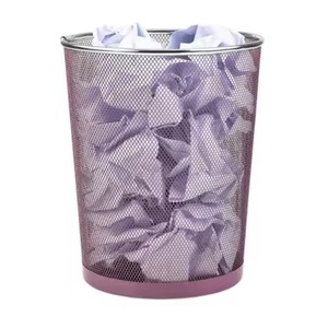 New Style Metal Mesh Cylindrical Eco-friendly Modern Style Indoor/Outdoor Use Household Waste <b>Bin</b> Trash Can - Product Image 1