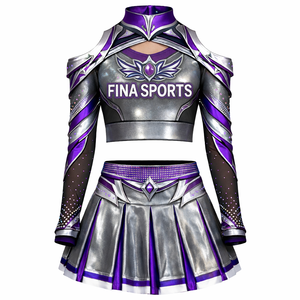 Uniforme de Animadoras Personalizado al por Mayor 2026, Manga Larga, Transpirable, Cómodo, Spandex/Poliéster, Alta Calidad, Color Negro - Product Image 1