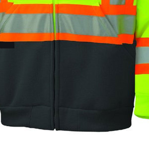 Hi-vis Polyester Fleece Hoodie - Yellow/green <b>Security</b> Flame Retardant High Vis Mens Safety Hi Vis Hoodies - Product Image 4