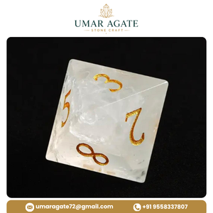 Meilleure Qualité Vente Chaude Lot de Dés Polyédriques en Quartz Clair Naturel pour D&D, 7 Pièces, Vente en Gros - Product Image 2