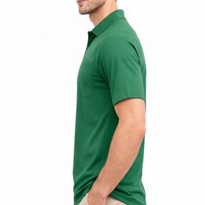 Camiseta de Hombre Vintage de Punto Estampada de Color Sólido, Manga Corta, Algodón Transpirable de Secado Rápido, Informal, con Bolsillo en el Pecho, Ligera - Product Image 4