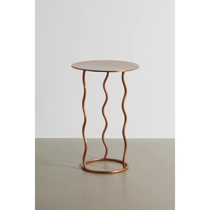 Copper <b>Round</b> <b>Side</b> <b>Table</b> with Wavy Metal Legs Living Room Accent <b>Side</b> <b>Table</b> Its Striking Sculptural Silhouette - Product Image 1
