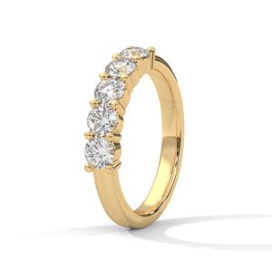 Anillo de media eternidad de oro con diamantes cultivados en laboratorio, estilo atemporal, regalo de joyería fina para aniversario de bodas, estilo moderno. - Product Image 2