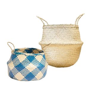 Decorative Handmade SEAGRASS <b>BELLY</b> <b>BASKETS</b> for Plant Pot Cover and Decor, Foldable Woven Storage <b>Basket</b> - Product Image 1