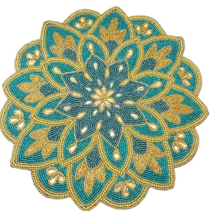 High Best Quality New Design Embroidery Glass Beads Coasters Classic <b>Beaded</b> Style Eco-Friendly Custom Color at Wholesale Rate - Product Image 1