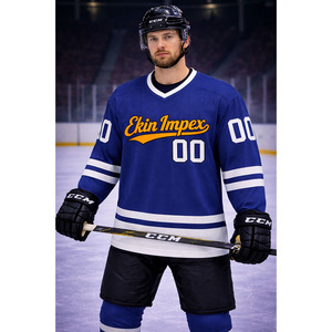 Maillot de hockey sur glace personnalisé de haute qualité en polyester, avec étiquettes privées, pour équipe, sublimation intégrale - Product Image 2