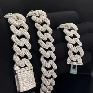 Luxury Silver Cuban Link Chain Fully White Gold Iced Out <b>D</b> Color VVS Studded Moissanite Diamond Tester for Wedding - Product Image 4