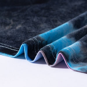 T-shirt tie-dye rose et bleu pour homme, tee-shirt en coton tendance streetwear, haut décontracté à manches courtes pour l'été, style mode - Product Image 5