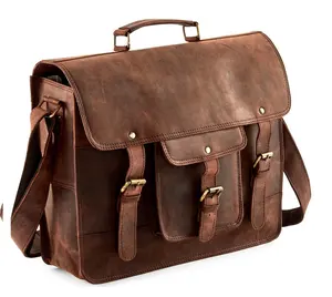 Hoge Kwaliteit Pure Lederen Mans Messenger Bag Briefcase Satchel Tablet Volgende Boek Computer Laptop En Document Zak