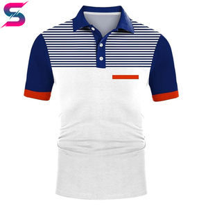 Conjunto de Camiseta Polo y Pantalones Cortos Casuales de Verano para Hombre, Diseño a Rayas con Bloques de Color, Tejido Transpirable, Detalles en Blanco, Azul y Rojo - Product Image 5