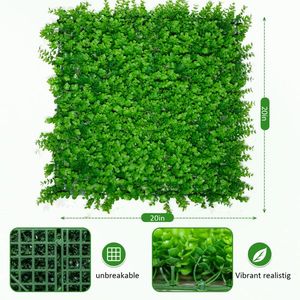 Pannelli di Bosso 50x50 cm (20 Pezzi) per Interni ed Esterni, Parete Vegetale, Sfondo Erboso, Schermo Privacy, Protezione Solare, Decorazione Murale Verde - Product Image 5