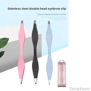 Pince à épiler à double extrémité à pointe fine, manche en plastique rose confortable, style moderne, pince à épiler double face - Product Image 6