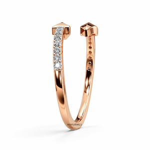 Anillo Abierto de Moda con Flecha Geométrica y Diamante Cultivado en Laboratorio para Mujer, Anillo de Compromiso o Aniversario en Oro de 10K, 14K, 18K, Plata 925, 935 - Product Image 4