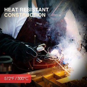 Gants en cuir de vachette renforcé résistants pour le soudage, le barbecue, la construction, résistance à l'abrasion, gants de sécurité personnelle - Product Image 6