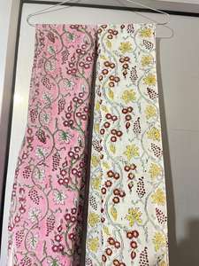 Lightweight Eco-Friendly Hand Block Printed Floral Cotton <b>Shawl</b> Traditional <b>Indian</b> Design Scarf - Product Image 3