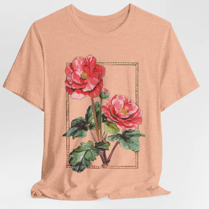 Women's Formal Crew Neck Solid/Floral Print Short Sleeve Regular Fit T-shirt 100% Organic Cotton Quick Dry Breathable - Product Image 1
