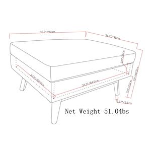 Pouf Contenitore Owen Square Marrone con Spazio di Archiviazione Nascosto, Tavolino da Caffè e Sgabello - Product Image 6