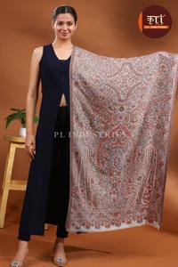 Women's <b>Wool</b> Pashmina Floral Pattern Solid Color Breathable Lightweight Skin-Friendly Warming Winter Shawl Scarf <b>Wrap</b> Abaya - Product Image 4
