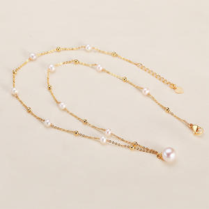 สร้อยคอจี้มุกน้ำจืดเอ็ดดิสันจากจูจี้ ขายส่ง หุ้มด้วยทอง 18K ดีไซน์ท้องฟ้าเต็มดาว เครื่องประดับสุดหรู ไอเดียของขวัญที่สมบูรณ์แบบ - Product Image 4