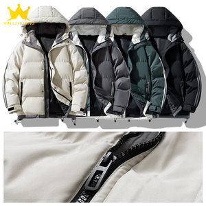 <span class=keywords><strong>Veste</strong></span> matelassée à capuche ample et <span class=keywords><strong>chaude</strong></span> avec fermeture éclair, manteau décontracté pour homme, coupe-vent et imperméable, doublure en polaire <span class=keywords><strong>chaude</strong></span> - Product Image 3
