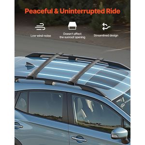Barre Portatutto in Alluminio per Tetto Auto con Capacità di Carico di 200 LBS per Subaru Crosstrek 2018-2024 - Product Image 4