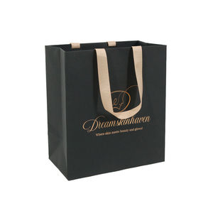 Sac shopping en papier de luxe personnalisé avec poignée en ruban et fenêtre, pour emballage cadeau, boutique, mode et promotion de marque - Product Image 3