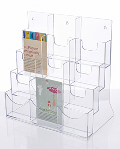 Support de sol moderne en acrylique pour brochures et magazines avec logo personnalisé, idéal pour la vente au détail - Product Image 1