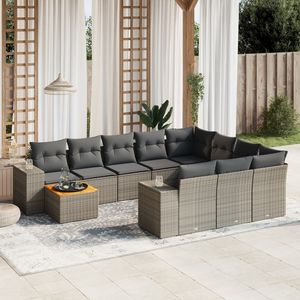 Conjunto de Sofás Modulares Grandes de Ratán PE Gris para Jardín, Colección Premium de Muebles Modulares para Exteriores - Product Image 1