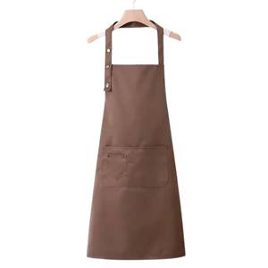 Tablier de chef en toile, taille ajustable, style classique, tenue de travail de cuisine avec poches - Product Image 3