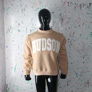 SAND <b>Mock</b> <b>Neck</b> Sweatshirt 100% WHITE Applique Embroidery wide <b>neck</b> Sweatshirt Finer Threads - Product Image 2