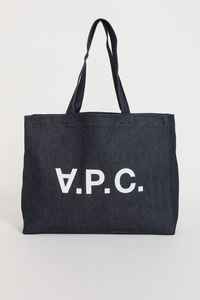 Bolso tote de mezclilla azul estilo urbano para mujer, de gran capacidad, con borde deshilachado y detalle de parche con letras Gentlewoman. - Product Image 3