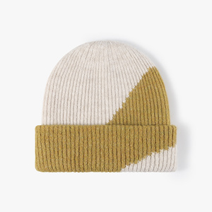 Winter Knitted Hat for Men and <b>Women</b> Acrylic Fashion Simple Warm Skull <b>Beanies</b> Cap Two Tone Autumn Winter <b>Beanie</b> Hat - Product Image 2