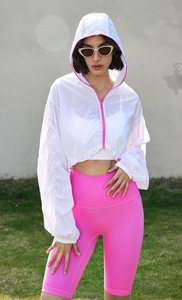 Chaqueta de Yoga y Running para Mujer, Talla Grande, con Capucha, Protección Solar, Manga Larga, con Cierre de Cremallera, para Otoño - Product Image 3