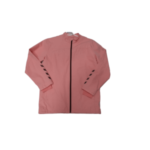 Pink Unisex Sporty <b>Racer</b> <b>Jacket</b> Zipper Closure Stand Collar Windproof Polyester Material Autumn Wear - Product Image 2