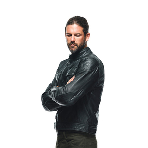 Veste de motard en cuir véritable vintage pour homme, avec fermeture éclair avant, pour l'hiver, vente en gros professionnelle - Product Image 1