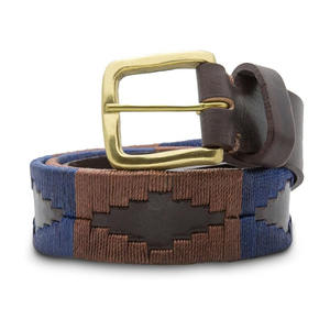 Cinturón de cuero ecuestre de nuevo estilo, hecho a medida, para hombre, con hebilla de pin, bordado de primera calidad, cinturón deportivo en venta. - Product Image 1