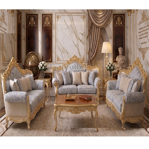 Ensemble de meubles de salon en bois de style néoclassique d'inspiration romaine, acheter un canapé 8 places de style italien, ensemble de canapés exclusif finition or, Royaume-Uni - Product Image 1